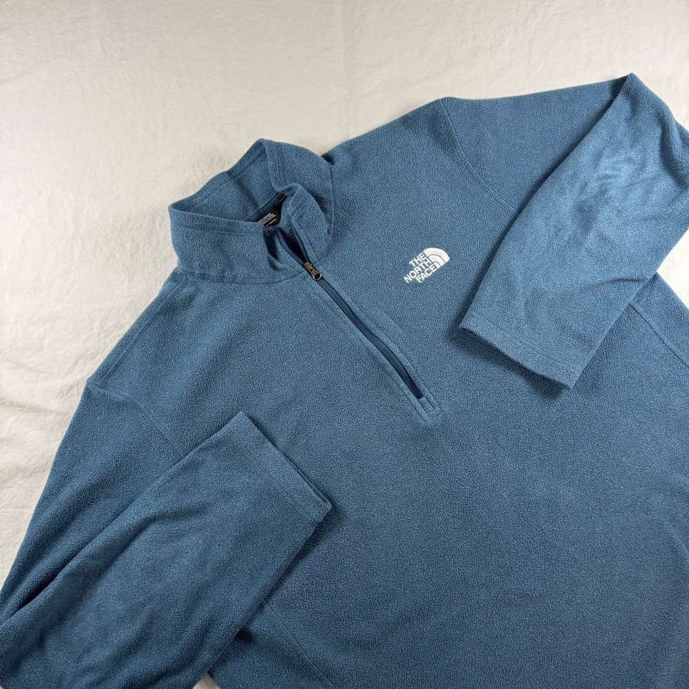 The North Face Men's Size L Blue Quarter Zip Fleece Pullover NF00CP8M1LG